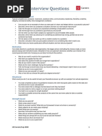 Example Interview Questions: Competency/Behavioural