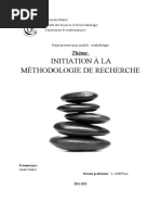 Méthodologie d’un mémoire de recherche