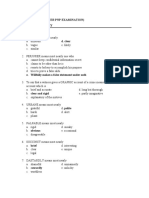 Study Note (Reviewer PNP Examination) English Vocabulary Practice Test I. D. Clear