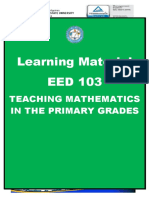 Learning Material EED 103: Teaching Mathematics in The Primary Grades