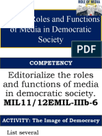 TOPIC: Roles and Functions of Media in Democratic Society