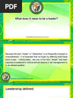 Chapter 2. What Does It Mean To Be A Leader