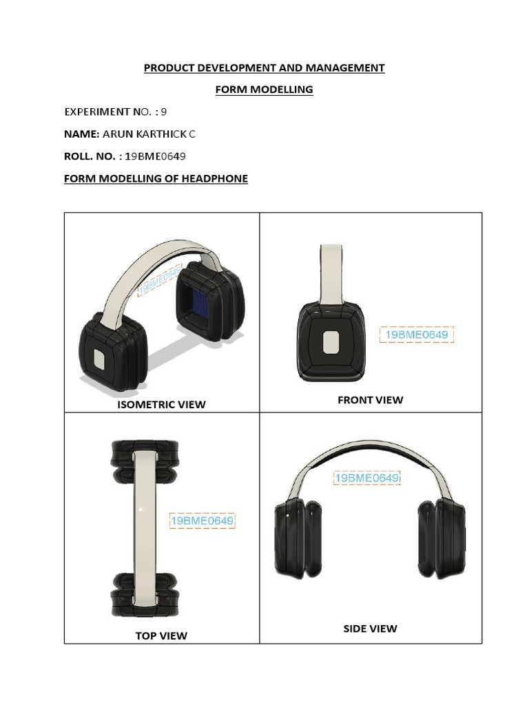 Experiment No.: 9: Product Development and Management Form Modelling | PDF