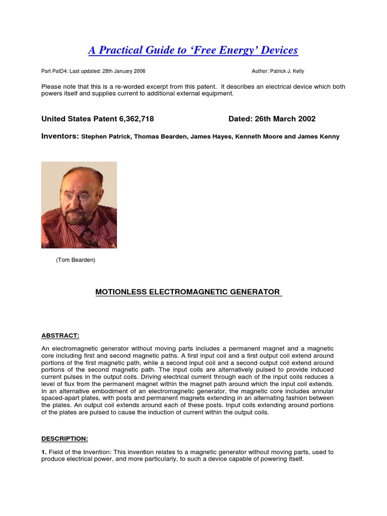 Motionless Generator A SelfPowering Device Capable of