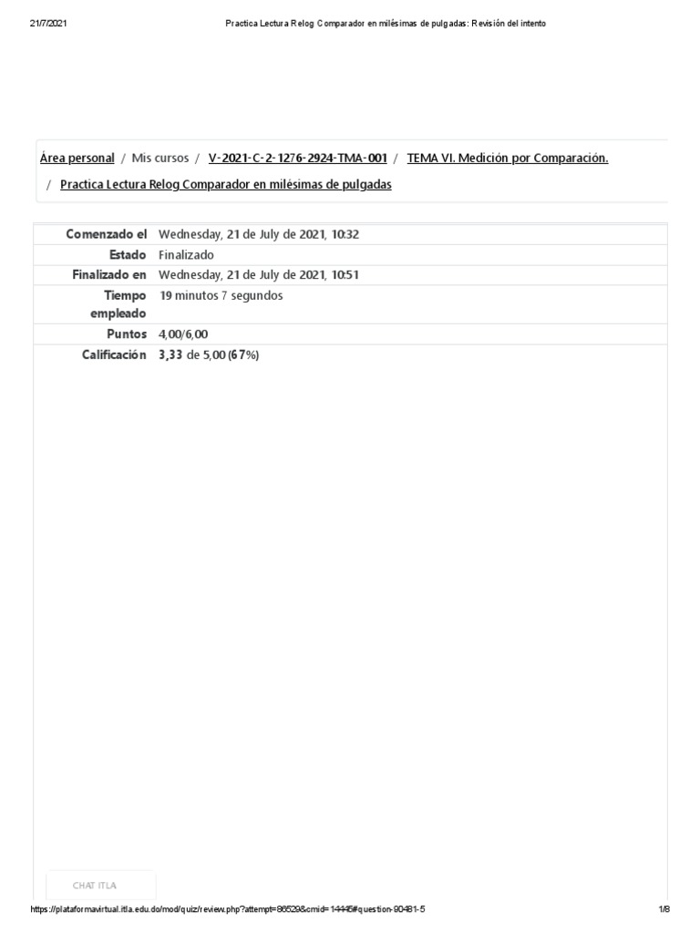 Practica Lectura Relog Comparador en Milésimas de Pulgadas - Revisión ...
