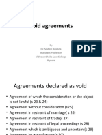 Void Agreements: Dr. Sridevi Krishna Assistant Professor Vidyavardhaka Law College Mysore