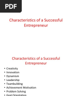 Characteristics of Entrepreneur