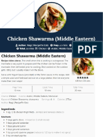 Chicken Shaorma - Middle East Cuisine