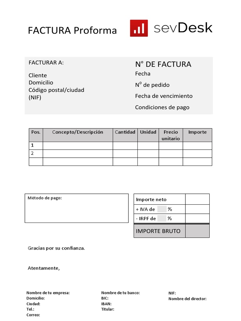 Factura Proforma Modelo | PDF | Derecho