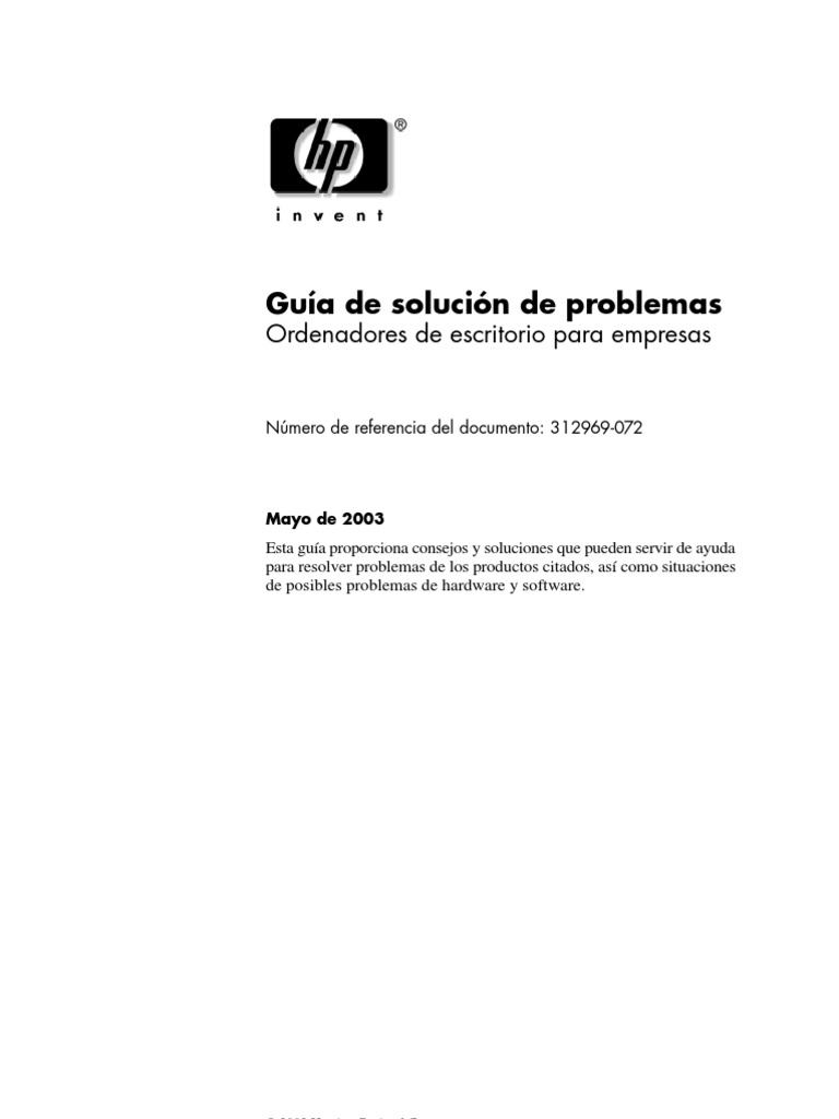 Guía De Solución De Problemas Hp Pdf Microsoft Windows Point And
