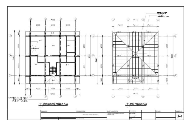 Second Floor Framing Plan 1 Roof Framing Plan 2: RB-1 RB-1 RB-1 | PDF