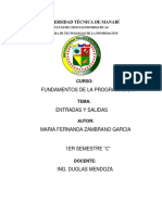 Entradas y Salidas Maria Zambrano G