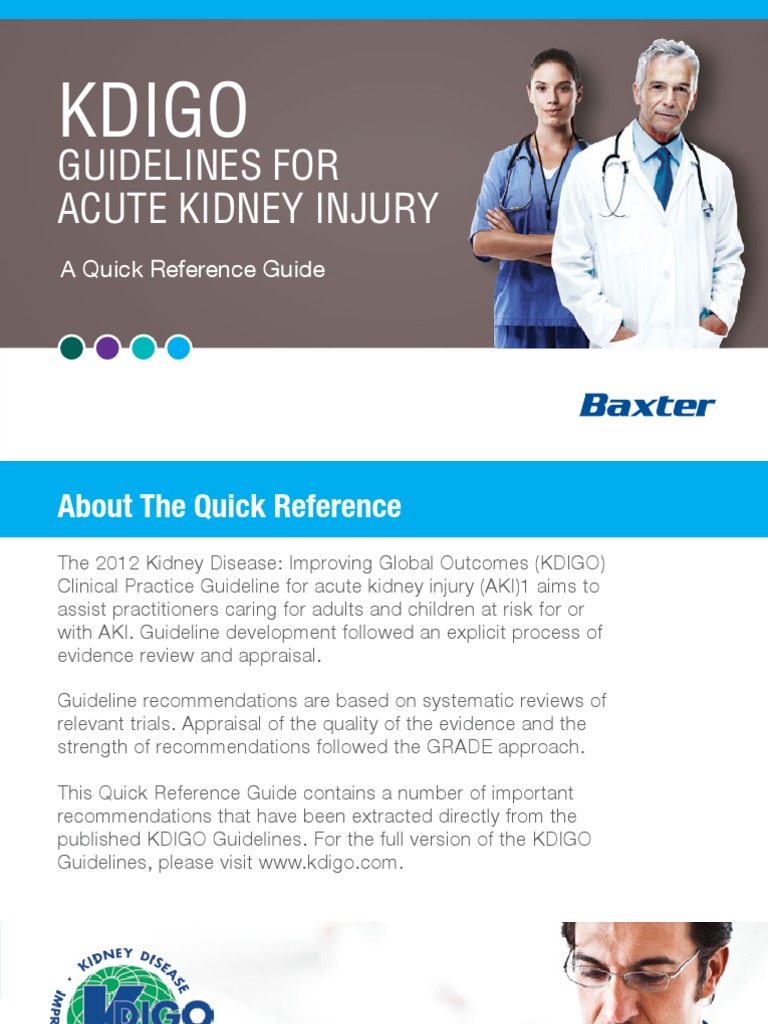 KDIGO Quick Reference Guide | PDF | Creatinine | Dialysis