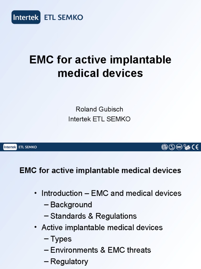 EMC Standards for Active Implants | PDF | Electromagnetic Compatibility ...