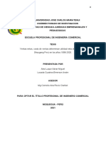 Ventas Netas, Costos de Ventas Determian Utilidad Neta de La Empresa Shoygang Peru en Los Años 1999-2020 Final