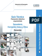 Guía Técnica. Planeación didáctica argumentada Secundaria FCyE