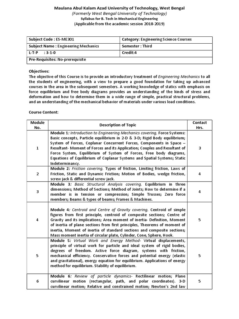 4TH SEM MECHANICAL ENGINEERING SYLLABUS MAKAUT visual data 4