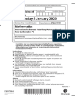 Wednesday 8 January 2020: Mathematics