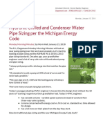 RLD MMM Deppmann Hydronic Chilled Condenser Water Pipe Sizing Michigan Energy Code