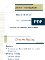 Principles of Management: Class Level: CS (1