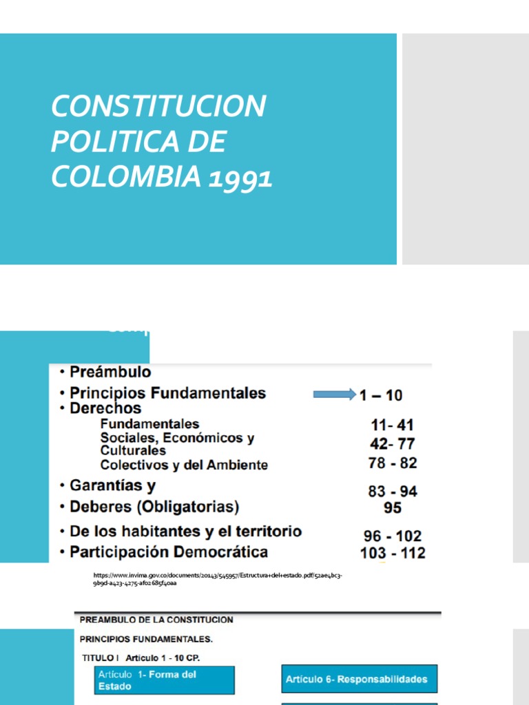 Constitucion Politica de Colombia 1991 | PDF