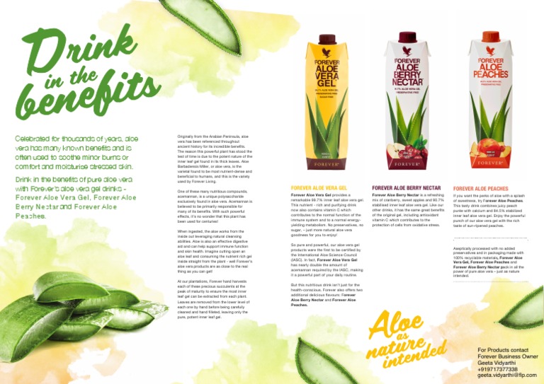 Benefits of Forever Aloe Products | PDF | Leaf