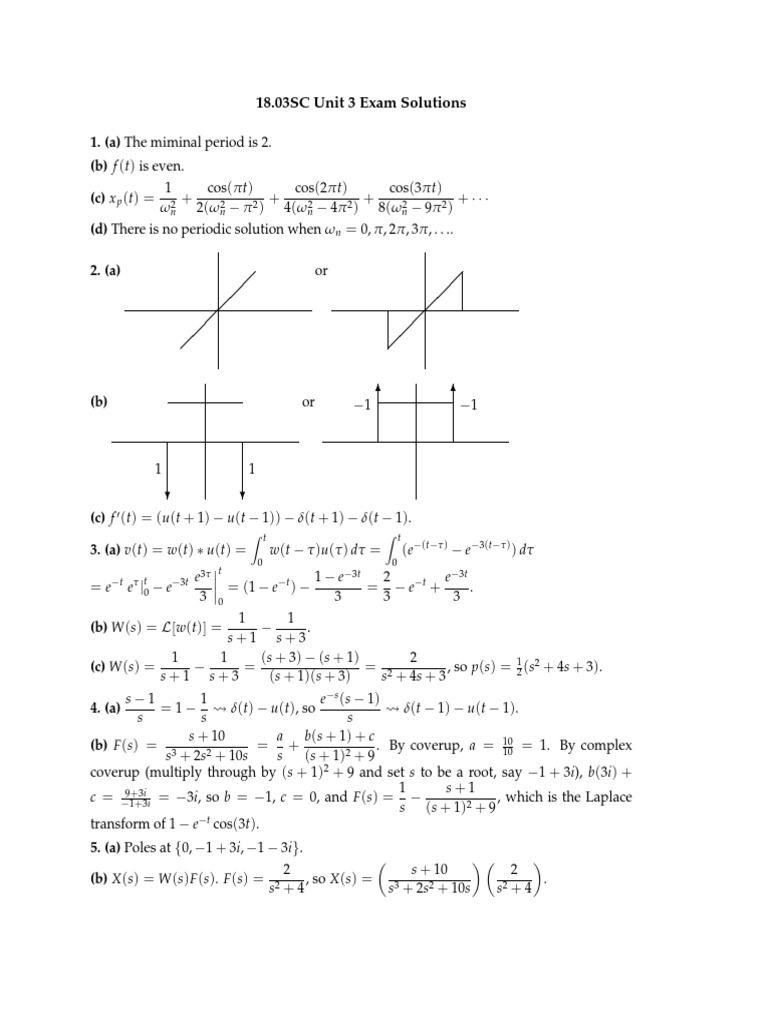 18.03SCF11 Text - 18.03SC Unit 3 Exam Solutions | PDF | Mathematical ...