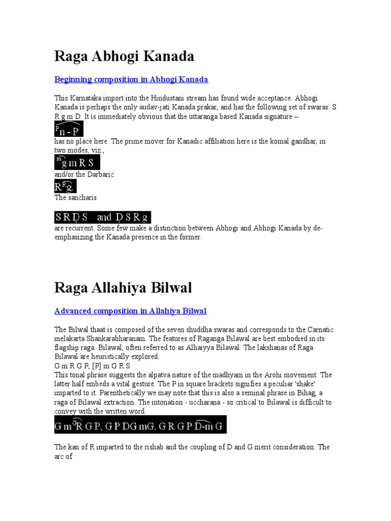 Raga Abhogi Kanada | PDF | Classical And Art Music Traditions