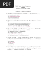 Multiple Choice Questions: Demand More Price Elastic