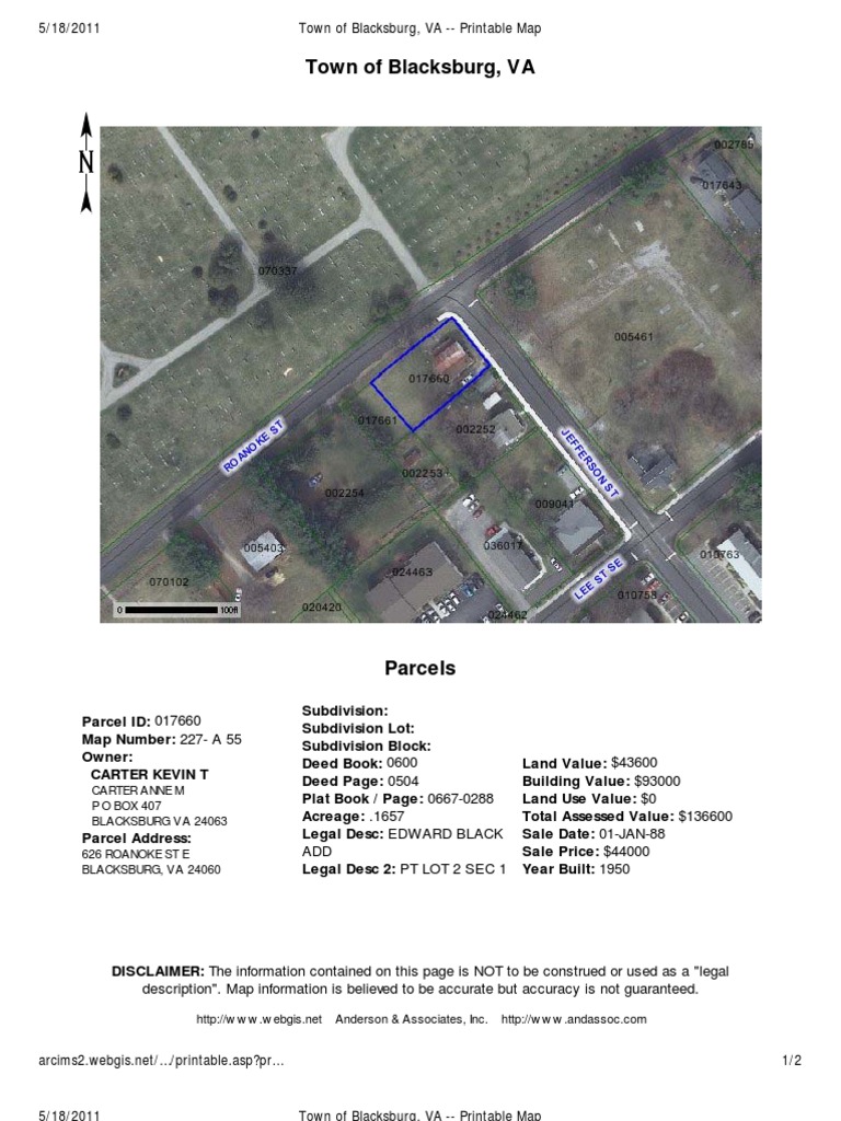 Blacksburg Parcel Information Report | PDF