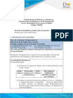 ACTIVIDAD FISICA Y PARA LA SALUD  Guia de actividades y Rúbrica de evaluación - Unidad 1 - Fase 1- Mi Historia con la Activida Física