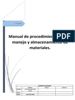 Manual de Procedimiento para El Manejo y Almacenamiento de Materiales en Almacen