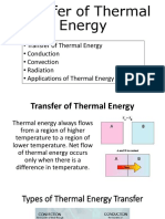 Transfer of Thermal Energy - Conduction - Convection - Radiation - Applications of Thermal Energy Transfer