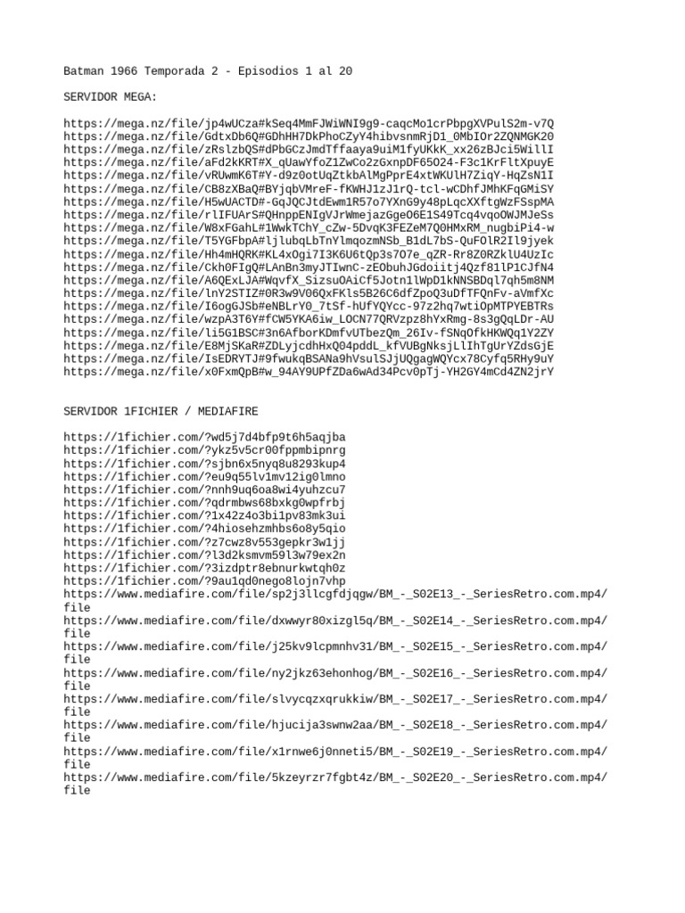 Enlaces Batman 1966 T2 Episodios 1 Al 20 | PDF
