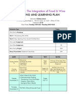 Teaching and Learning Plan: BABC 9502: The Integration of Food & Wine