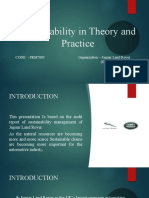 Sustainability in Theory and Practice: CODE:-PRM7005 Organization: - Jaguar Land Rover (JLR)