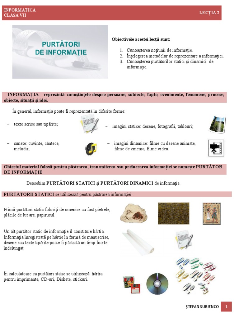 Purtatori de Informatie | PDF