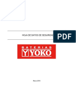 Hoja de Datos de Seguridad de Baterías YOKO