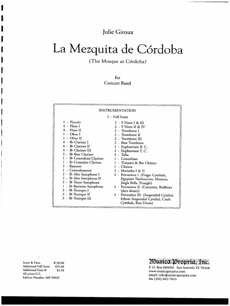La Mezquita de Crdoba Score Banda | PDF