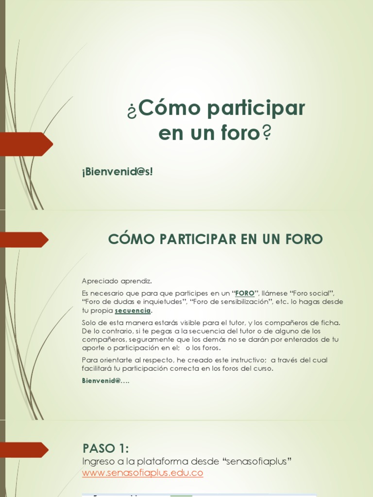 Cómo Participar En Un Foro Pdf
