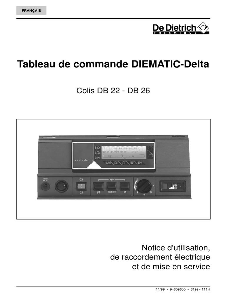 Notice d'utilisation DiematicDelta PDF Chaudière Interrupteur — free download