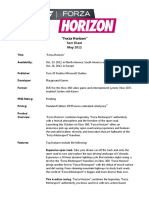 "Forza Horizon": Fact Sheet May 2012