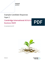 9609 Business Paper 2 Example Candidate Responses