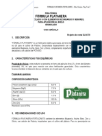 FORMULA PLATANERA FERTILIZANTE Ficha Tecnica