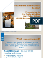 EU Resettlement in The Global Context: Presentation by Ms. Emilie Wiinblad Snr. Policy Officer UNHCR Bureau For Europe