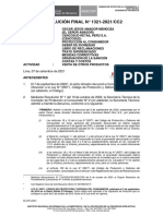 RESOLUCIÓN FINAL #1321-2021/CC2: Comisión de Protección Al Consumidor #2 Sede Central EXPEDIENTE #825-2020/CC2