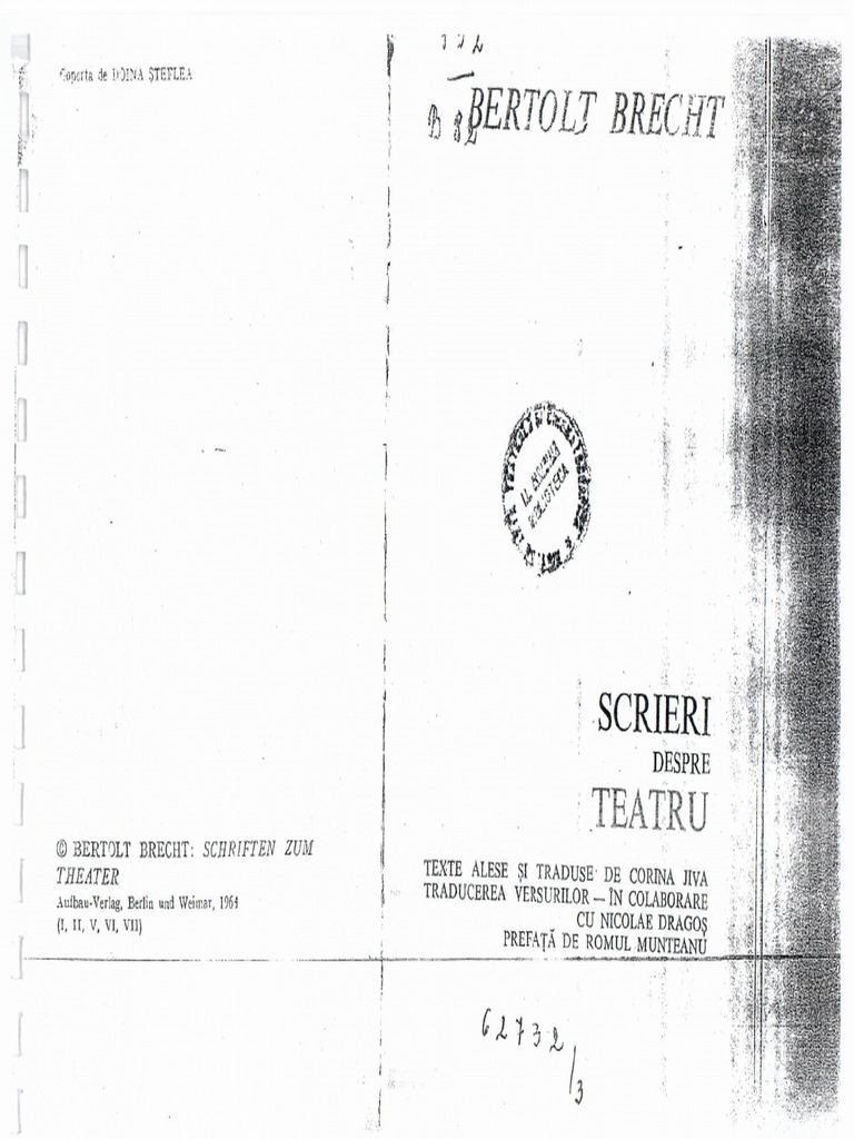 Bertolt Brecht Scrieri Despre Teatru | PDF