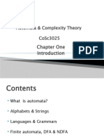 Automata & Complexity Theory Cosc3025: Chapter One