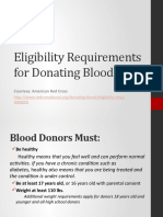 Eligibility Requirements For Donating Blood