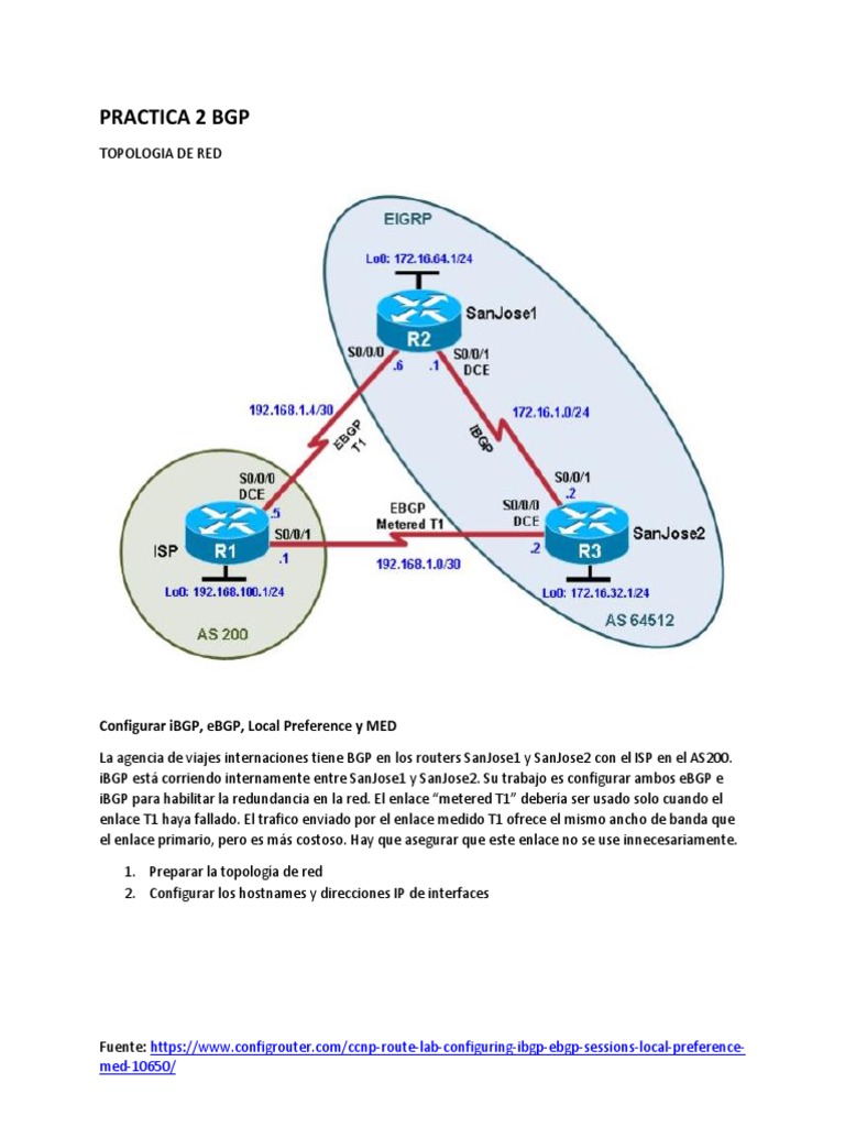 Configuración de iBGP y eBGP en Redes | PDF | Enrutador (Computación ...